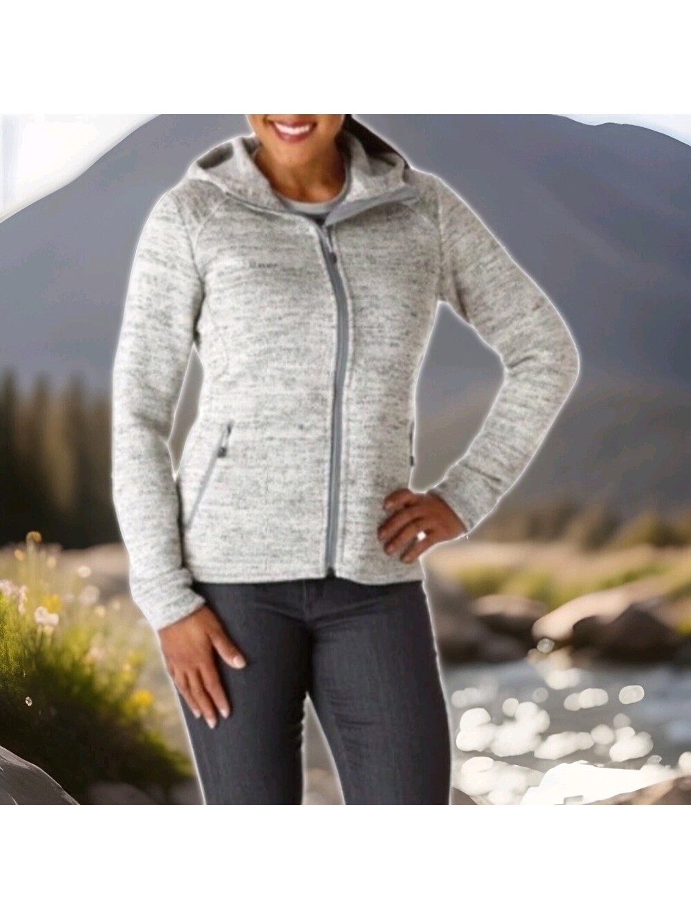 MAMMUT Kachemak Hoodie Hooded Fleece Sweater Jacket Gray Shirt Womens XS X-Small